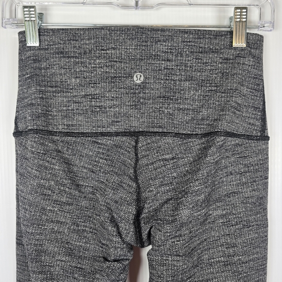 Lululemon Wunder Under Leggings (Hi- Rise) Black & Grey Herringbone Size 6 - Picture 9 of 15